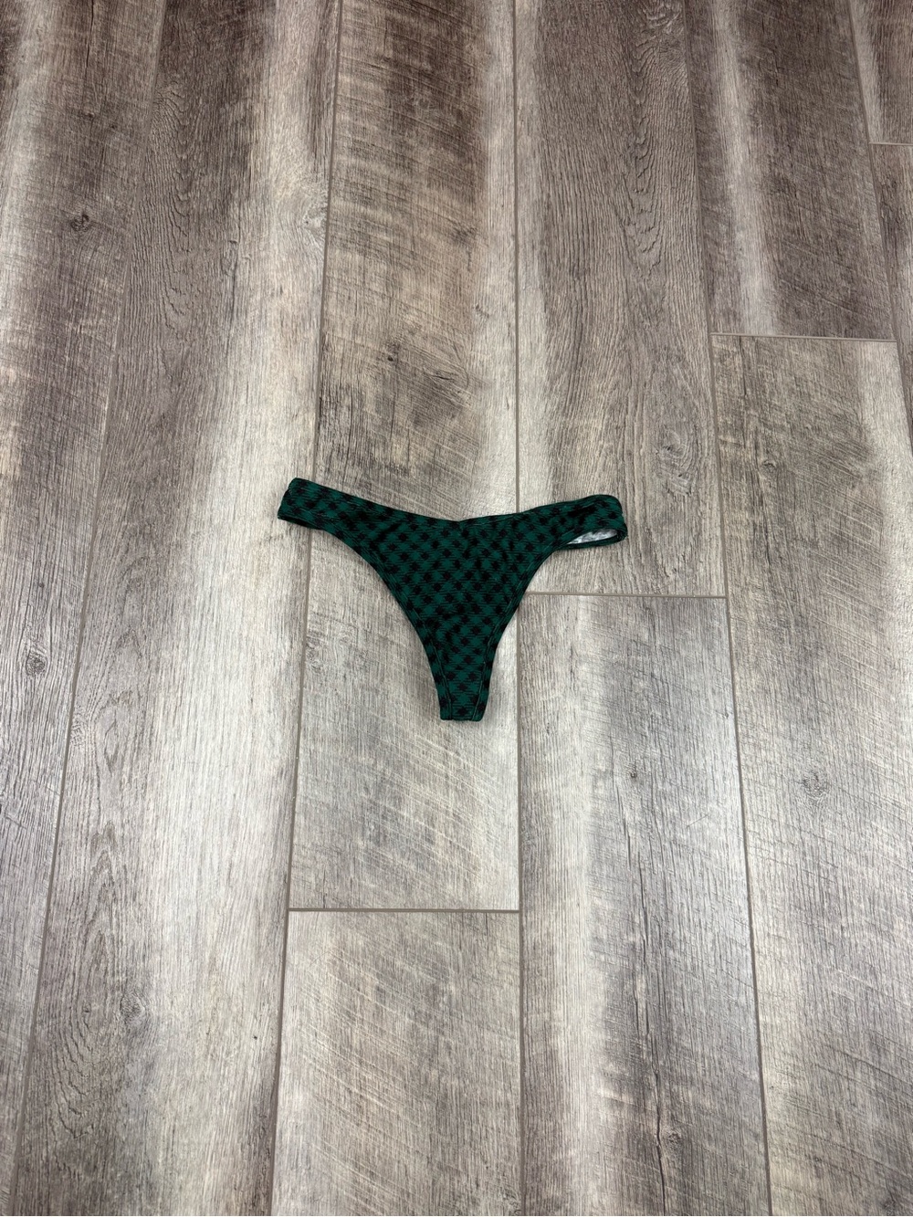 VS Dark Green Checker Thong